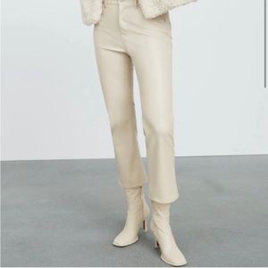 Zara faux leather straight pants
